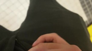 Super Hot Stud Shoots MASSIVE LOAD in Public Restroom