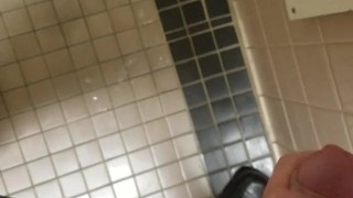 Super Hot Stud Shoots MASSIVE LOAD in Public Restroom