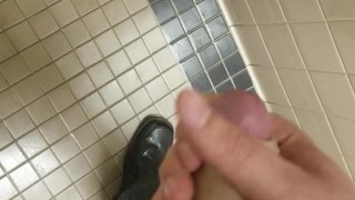 Super Hot Stud Shoots MASSIVE LOAD in Public Restroom