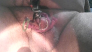Electro torture my tiny penis head an insertion