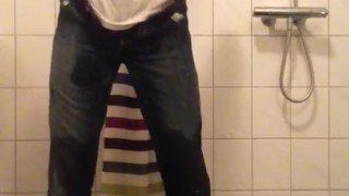 Peeing in bag with my clothes, licking them and putting them back on