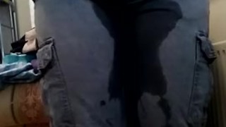 Desperate Peeing In Jeans