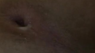  playing with black knot dildo