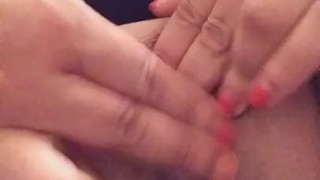 Rubbing my fresh shaved pussy