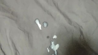 Wanking with big cumshot