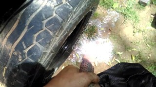 Pissing on my pos truck.