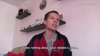  DEBT DANDY 244 - Shy & Skinny Twink Gets Pounded By A Big Cock To Pay His Rent