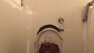 Shower fun with big breast