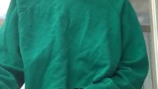 Teen smokes cig and flashes pussy