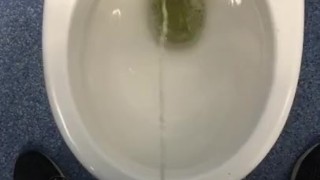 Peeing in public toilet