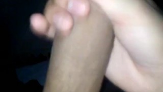 Latino Strokes His 11” Cock Late Night CumShot !!