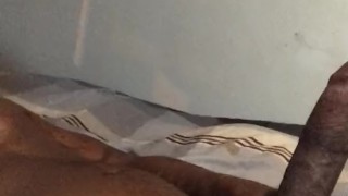 Sexy ebony male jerking dick