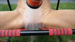 piss games public outdoor peeing on cock pussy pissing and gets a shower