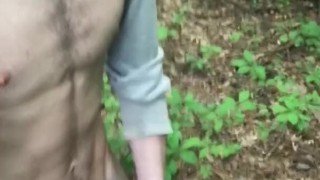 Straight Hairy Stud Orgasms In Forest