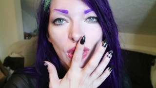 Goth girl spit tongue fetish