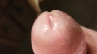 Rubbing my cum out in the mirror