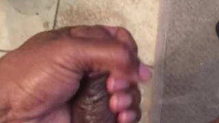 Jagging dick on toilet