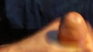 Stroking my big dick Cumshot