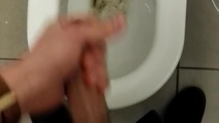 Horny teen wanking and cumming at school toilet