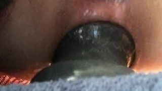 huge manoltih dildo and butt plug in my ass