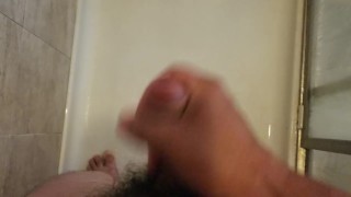 Jerking off in the shower.....cumshot in the shower