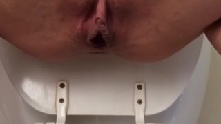 Emma Pisses on the Toilet
