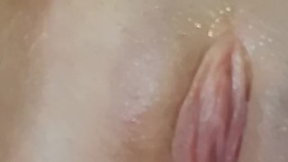 Oiling Up My Tight Pink Pussy