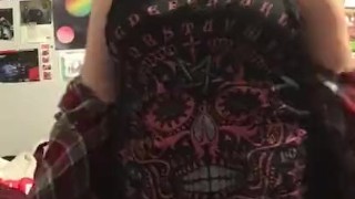 Thick Goth Girlfriend Strip Tease