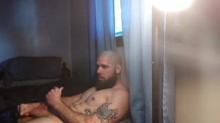 Stroking my big white cock