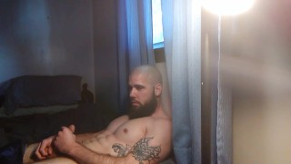 Stroking my big white cock