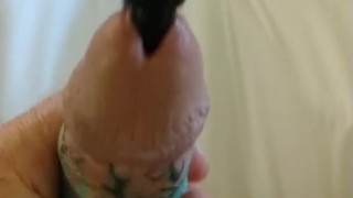 Inked Daddy Bear Stroking Inked Cock with 1/2"ga PA