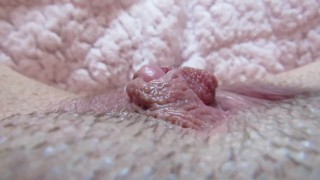 close up on my wet big clit pussy
