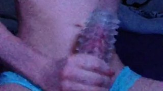 Cumshot in panties with toy and new lube!