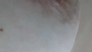 Rubbing my hard nipple