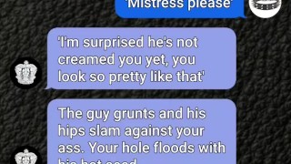 Submissive boy sexting Mistress for bi dungeon session