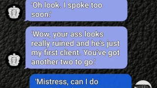 Submissive boy sexting Mistress for bi dungeon session