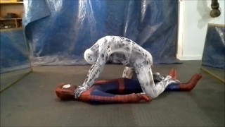 scary horny zentai spider vs spiderman