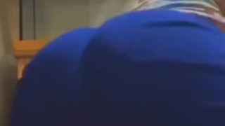 Twerking my fat ass in a blue thong