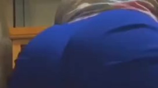 Twerking my fat ass in a blue thong