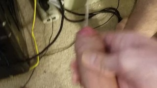 Big cock shoots a POWERFUL cumshot