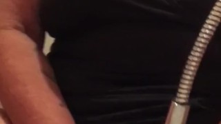 MILF masterbating with hand held shower massager