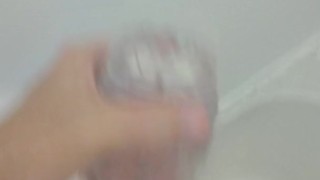 Masturbating with Fleshlight Quickshot