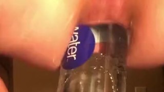 water bottle deep in my ass with squirting