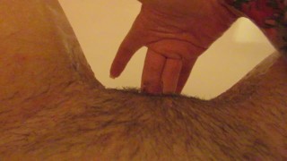 Washing Dirty hairy big clit pussy