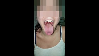 Girl Open Wide Mouth and Burping