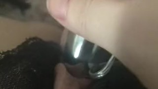 Close up off magic egg on clit and dildo in cunt