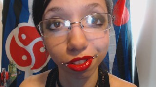 Applying Bright Red Lipstick and GF Lovey Sweet Talking