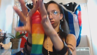 POV Handjob on Big Thick Rainbow Dick