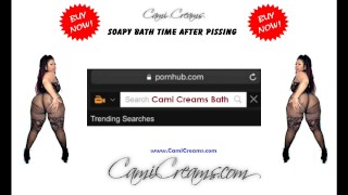 BBW Ebony Wet Sounds Soapy Hairy Pink Pussy Fingered Bathtub - Cami Creams
