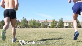ManRoyale Hunks get horny and fuck after frisby in the park